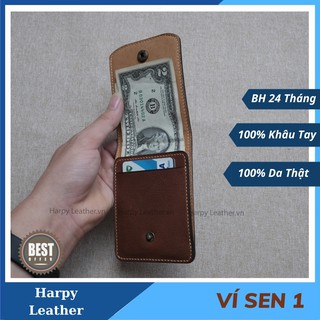 Ví Sen 1 - Handmade 100% - Khắc Tên + SĐT Miễn Phí - Nhỏ Gọn - Tinh Tế - Da Bò Vachetta Ý - Khâu Tay Thủ Công