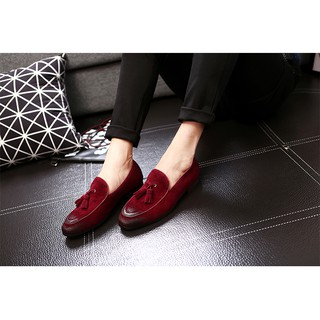 Giày lười nam 2056-1 da lộn kiểu Hàn Quốc thời trang của HM Shoes