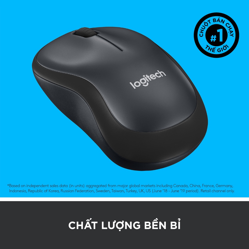 Chuột không dây Logitech M220 Silent - giảm ồn, USB, pin 1.5 năm, phù hợp PC/Laptop