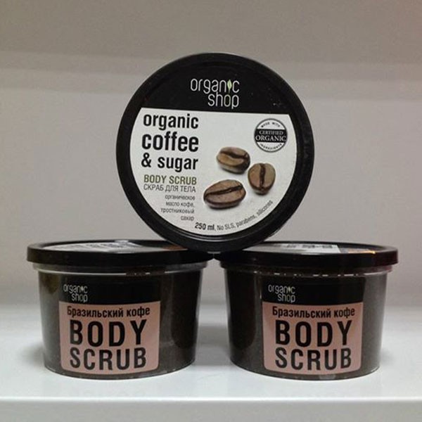 Tẩy Da Chết Body Organic Shop Organic Coffee & Sugar Body Scrub Thơm Mùi Cafe Key4