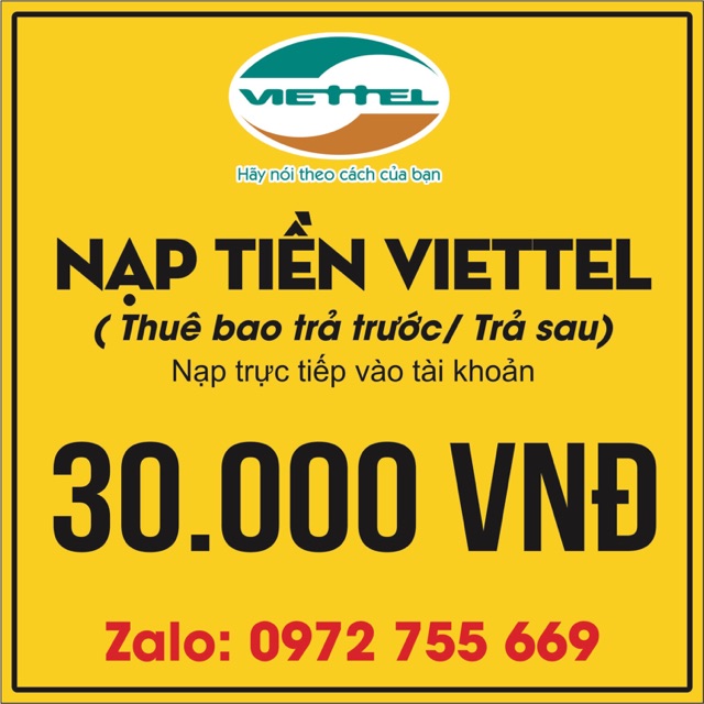 Thẻ viettel 30.000₫