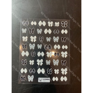 Sticker nail lụa nơ 5D LADURA