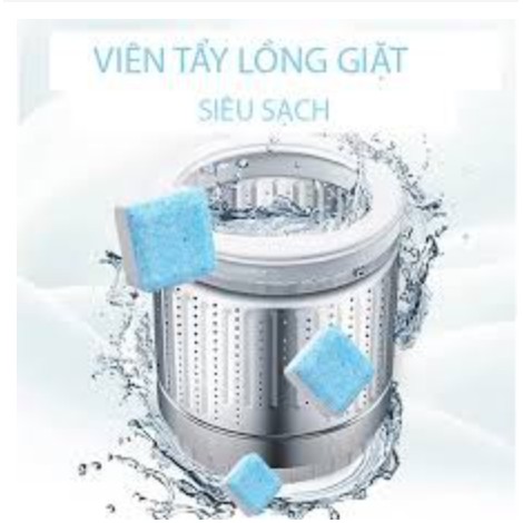 Viên vệ sinh lồng máy giặt, giệt khuẩn bảo vệ máy giặt, tẩy cặn bẩn hiệu quả, hộp 12 viên