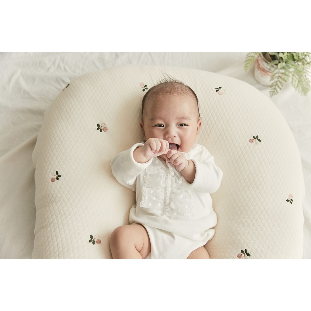 Gối chống trào ngược Rototo bebe cho bé – Cotton Lụa Cherry Hồng