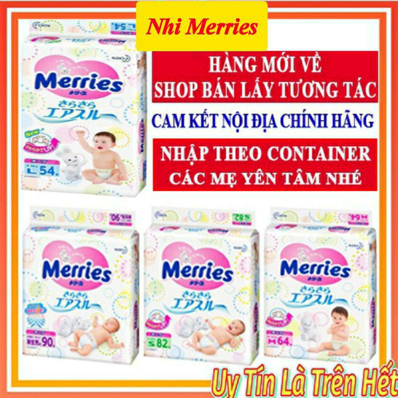 [HCM/NOWSHIP][CỘNG MIẾNG] Tã Quần MERRIES CỘNG MIẾNG/JUMBO Nội Địa Nhật NB96/M76/S88