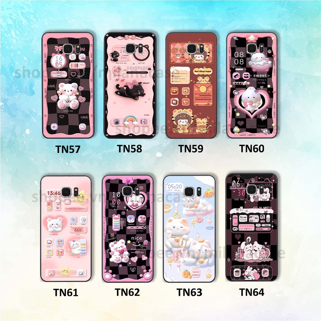 Ốp Samsung S6 / S6 EDGE / S7 / S7 EDGE hình đồng hồ icon gấu mèo cute cực dễ thương ngộ nghĩnh