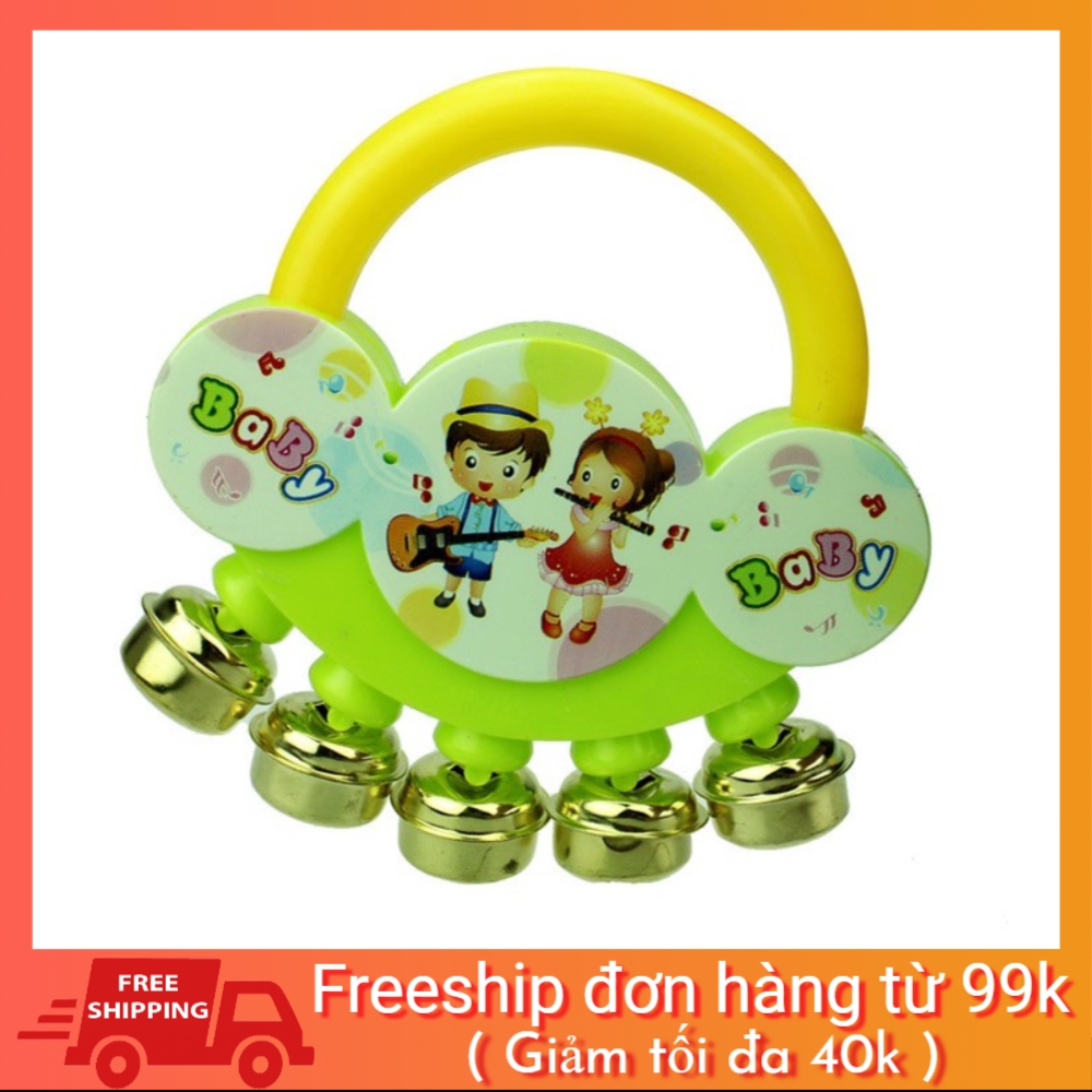 Đồ chơi lục lạc 5 chuông kim loại hàng chuẩn đẹp loại 1 kêu to rõ