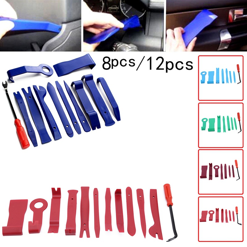 Bộ 8/12 dụng cụ tháo lắp nội thất xe hơi nhiều màu