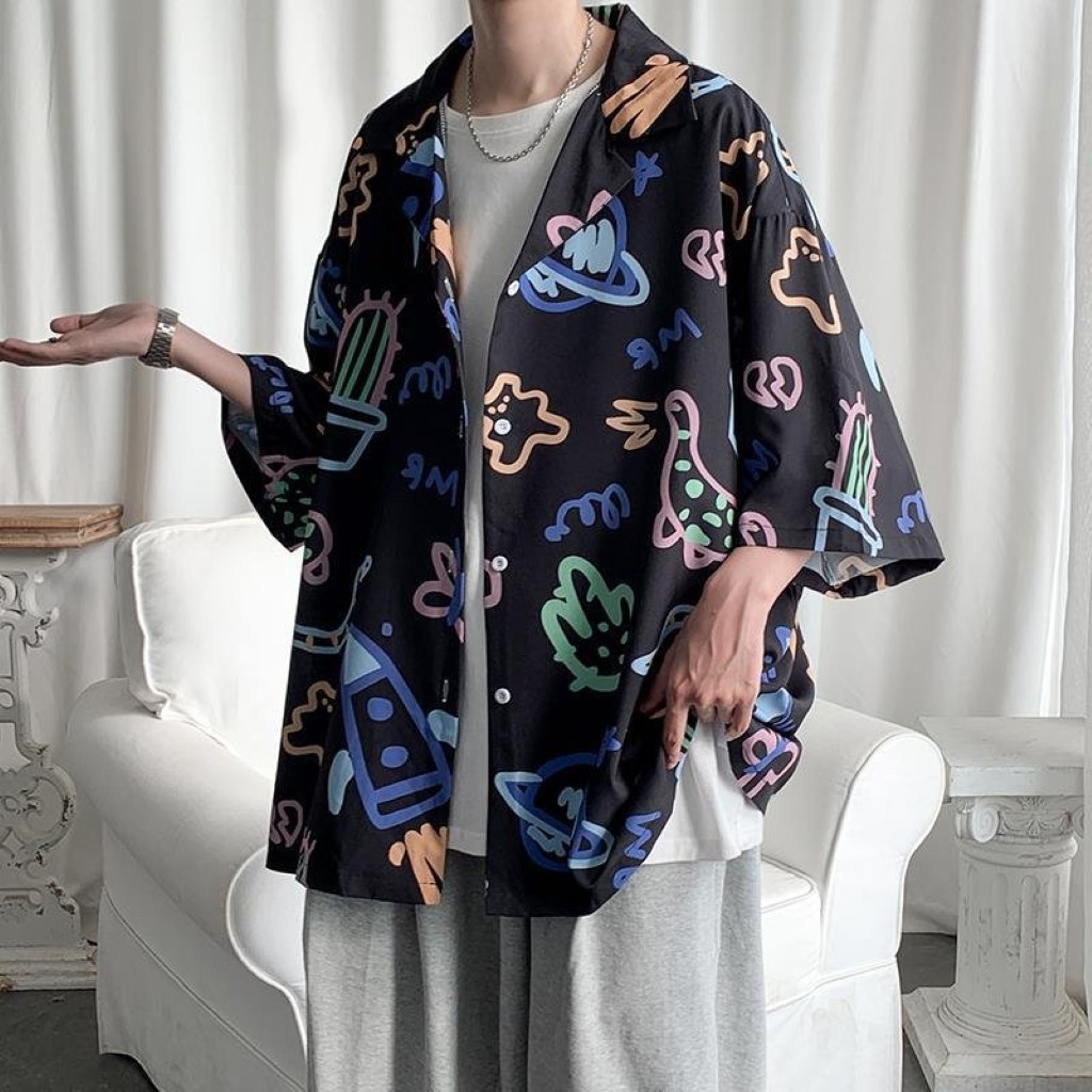 Sơ mi from rộng tay lỡ unisex nam nữ , sơ mi nam nữ vải voan lụa mịn mát free size 40kg - 70kg
