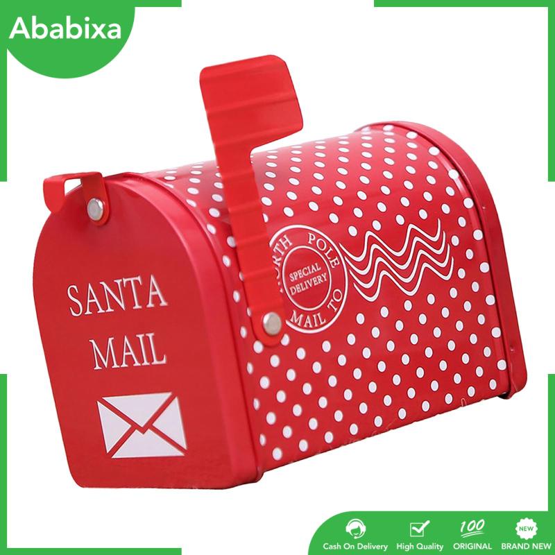 [Ababixa] Hộp Thư Trang Trí Giáng Sinh Màu Đỏ Phong Cách Anh Quốc