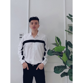 Sơ mi trắng viền đen
