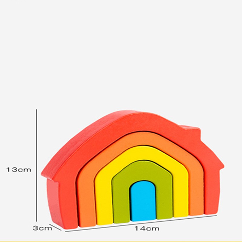 Bộ Đồ Chơi Xếp Hình Cầu Vồng Bằng Gỗ Dành Cho Bé