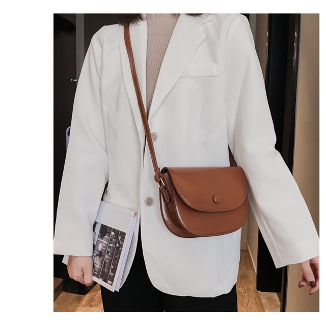 ORDER Túi hến đeo chéo da PU