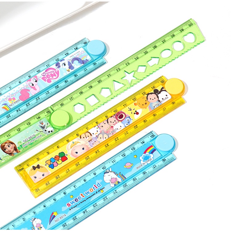 Thước Đo Vòng Tròn 30CM / 15CM Họa Tiết Hoạt Hình Dễ Thương Tiện Dụng Cho Học Sinh Tiểu Học