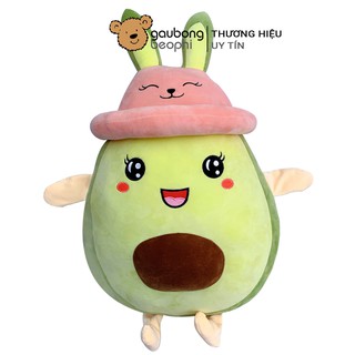 Quả Bơ Bông Đội Nón Tai Thỏ Cao Cấp Gấu Bông Béo Phì