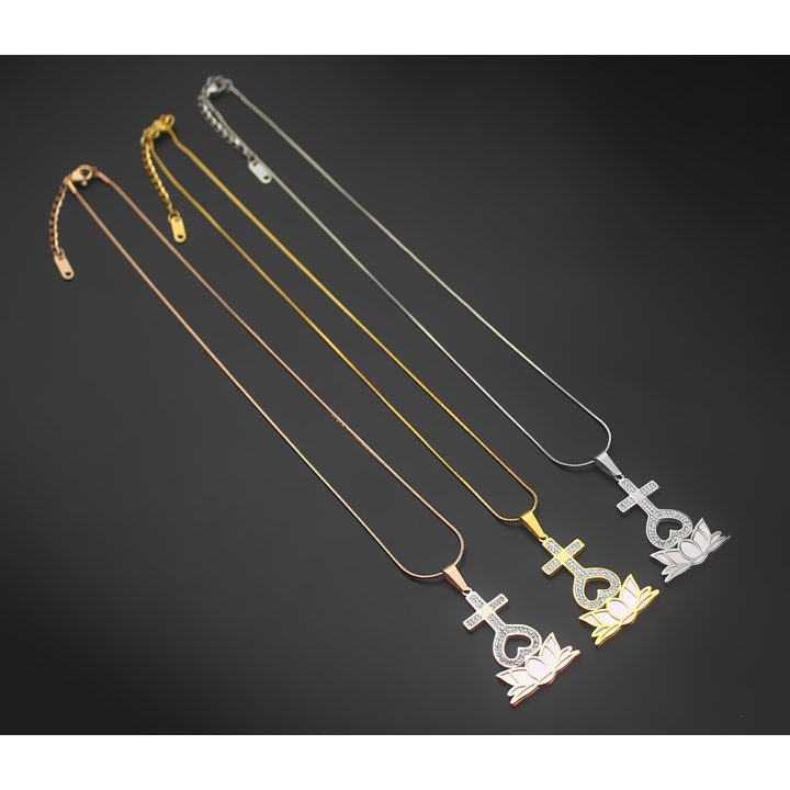 Dây chuyền Thiên Tâm cao cấp đế hoa sen đính full đá, cẩm xà cừ siêu đẹp, bền màu -Đem lại bình an may mắn cho người đeo