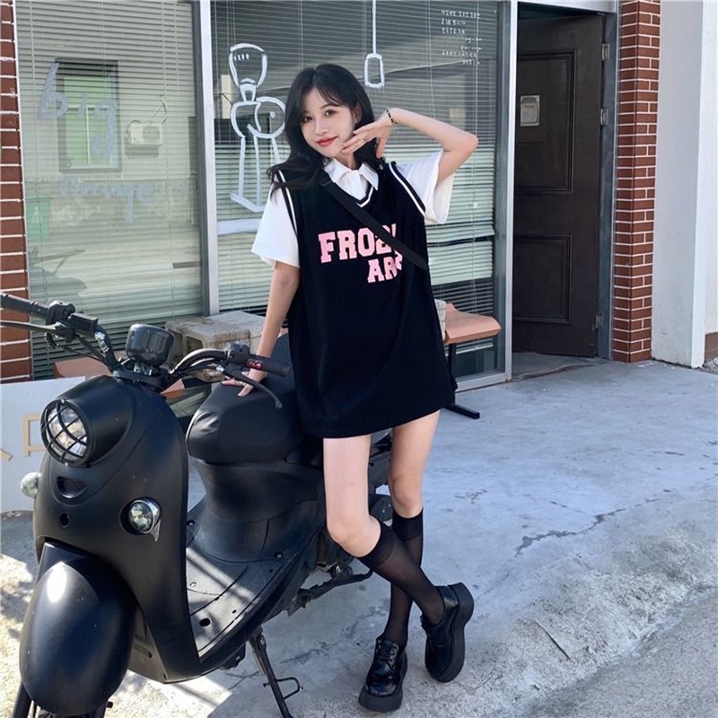 Áo thun IELGY tay ngắn in chữ size rộng cho nữ