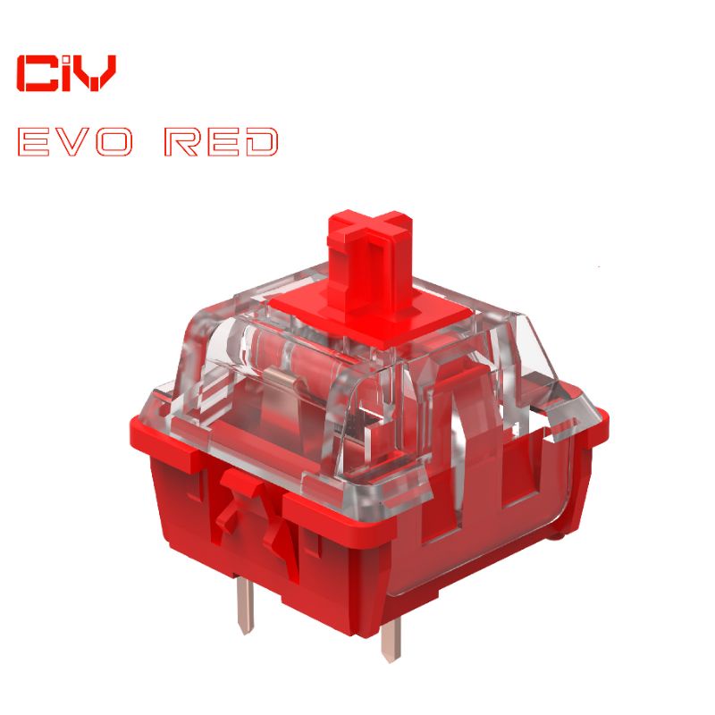 Bộ 10 Công tắc bàn phím cơ_switch CIY EVO Red linear 60g Lubed với 205GD0 Hãng Sản Xuất Tester68 và Tester84, Gas67