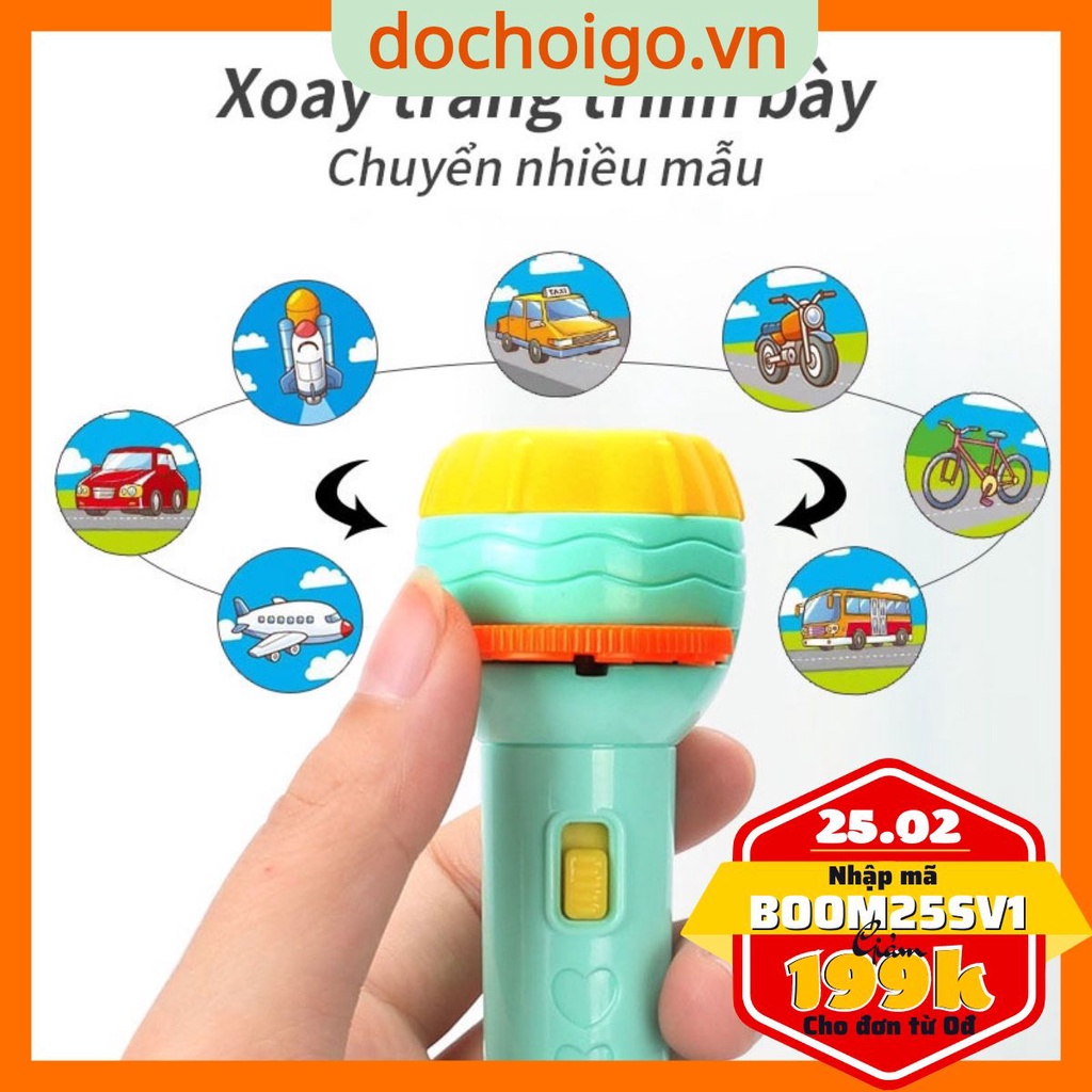 Đồ chơi đèn pin chiếu 24 - 80 hình ngộ nghĩnh cho bé 2,3,4,5,6 tuổi dochoigo.vn