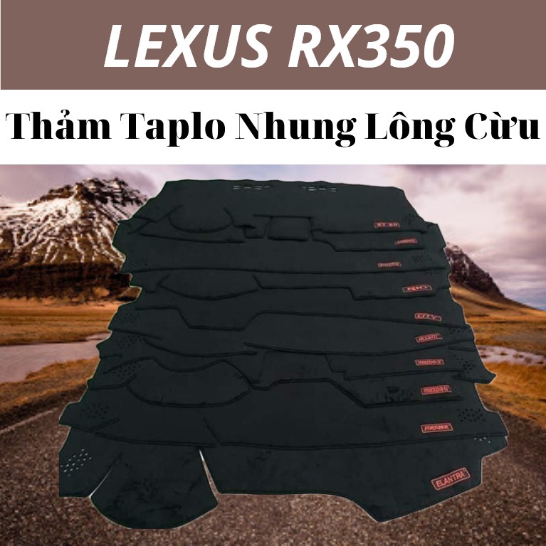 Thảm Taplo Cho Xe Lexus RX350 Chất Liệu Nhung 3 Lớp Lông Cừu Cao Cấp