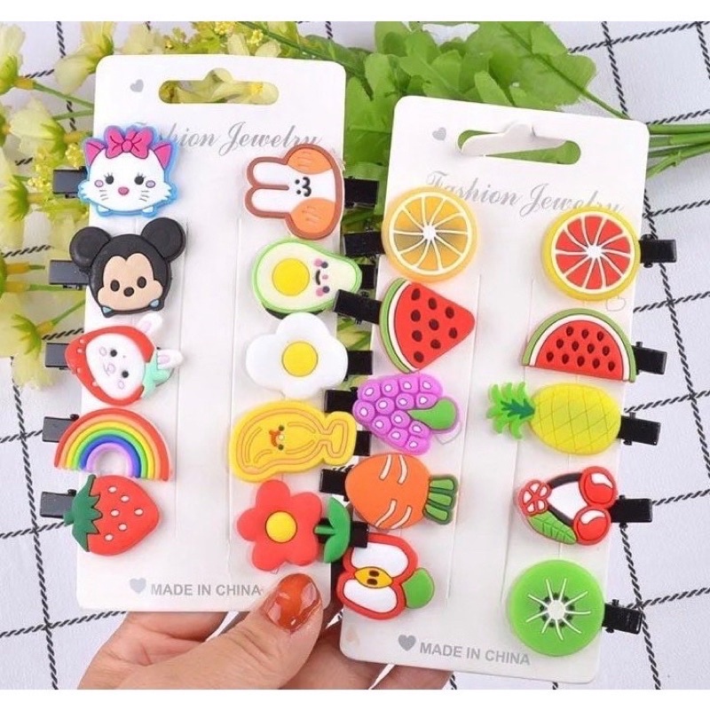 Kẹp tóc xinh xắn cho bé yêu Combo 10 chi tiết phong cách Hàn Quốc