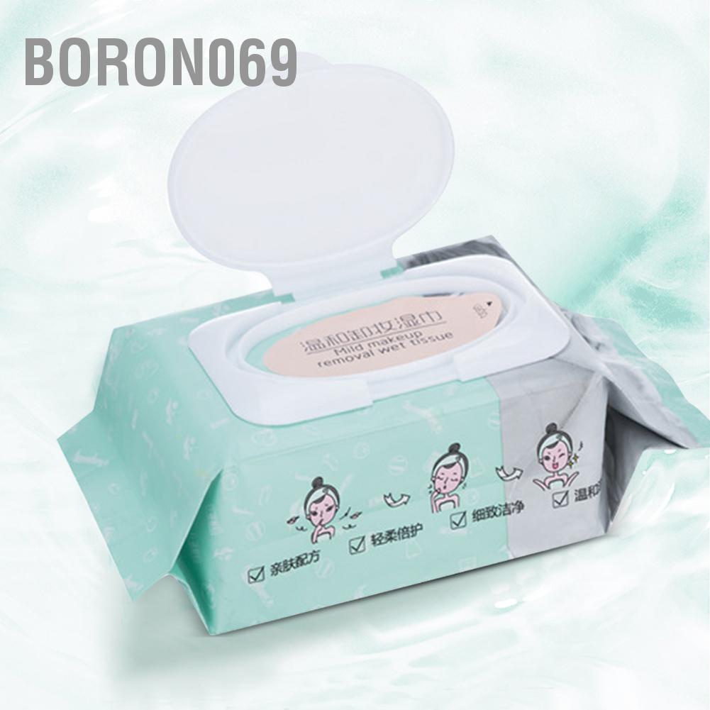 Boron069 80 cái Khăn Tẩy Trang Làm Sạch Sâu Khuôn Mặt Lau Điểm Mắt