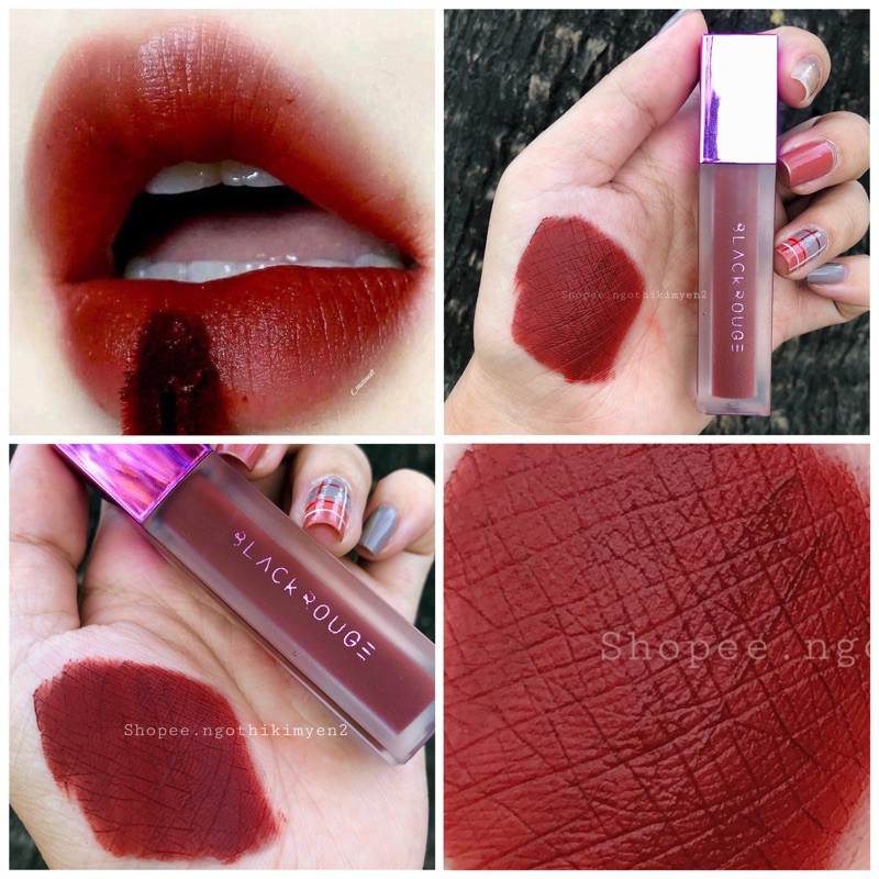 son black rouge a12 dashed brown - đỏ nâu gạch chất son đẹp lì ( Handmade )