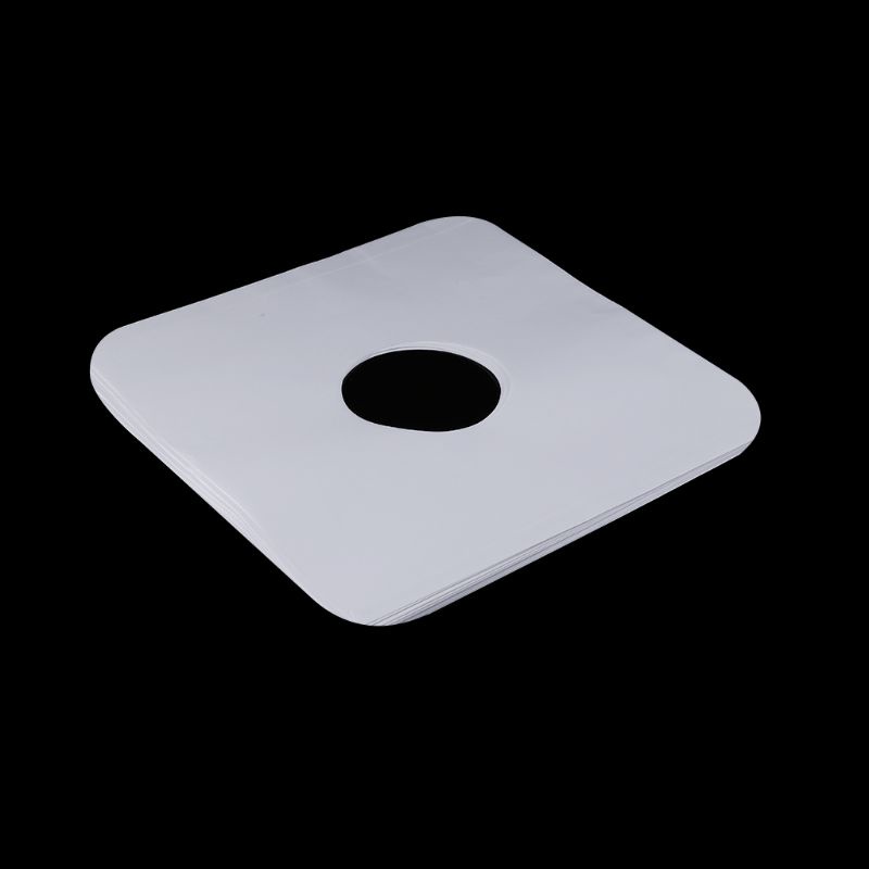 Set 10 túi giấy kraft trắng đựng đĩa than chống tĩnh điện 12 inch có lỗ tròn và góc bên trong