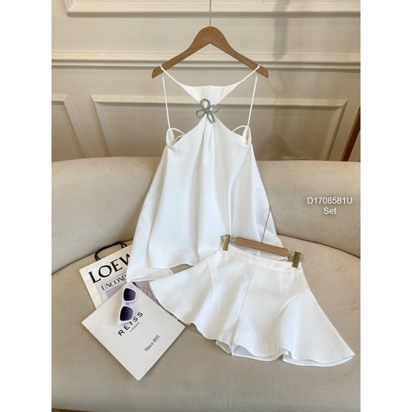 Noel 2023 Set đầm sơ mi tà phối xếp li tay dài + áo đỏ xẻ tà tay dài 1123 thaotranshop90