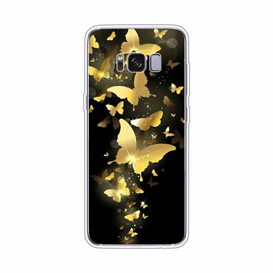 Ốp lưng bảo vệ bằng TPU silicone dẻo hình hoa và bướm đẹp cho Samsung Galaxy S5 Mini s6 s7 s8 plus