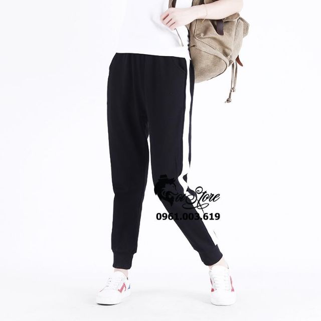 [Mã SKAMSALEP6 giảm 10% TỐI ĐA 100K đơn150K] Bigsize -Quần jogger 1 sọc bo nam nữ 40-95kg quần thể thao