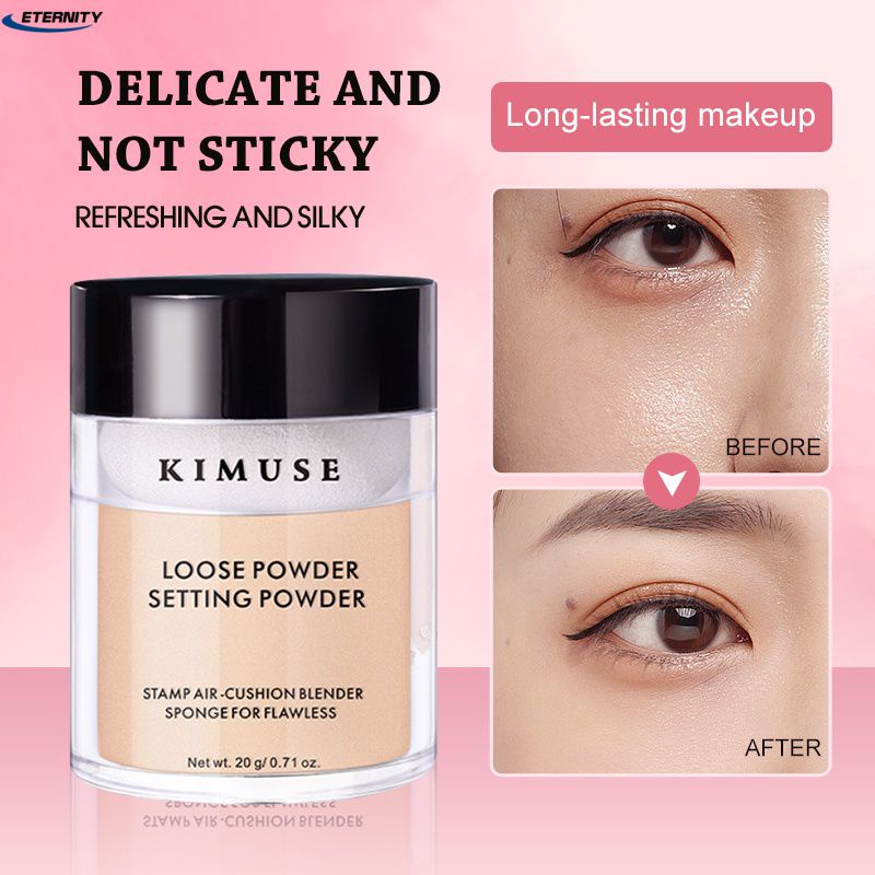 Kimuse Đầu Nấm Kiểm Soát Dầu Bột Mờ Thiết Lập Rời Bột Thoáng Khí Dưỡng Ẩm Che Khuyết Điểm Không Thấm Nước Và Không Trang Điểm VN