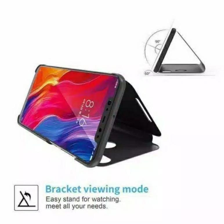 REALME ⇮ Bao da điện thoại nắp lật tráng gương cho Oppo A12 F9 A5S F5 F7 Youth 2 Pro