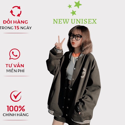Áo hoodie, áo khoác thun nỉ nữ cực đẹp CADIGAN LOGO mặt cười siêu dễ thương TP [NewUnisex]