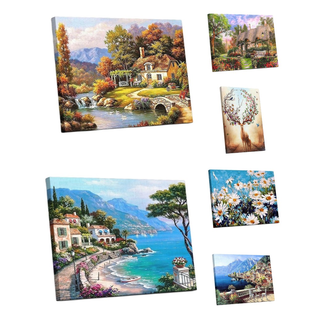 Tranh sơn dầu số hóa có khung 40x50cm nhiều mẫu SALE tuyển chọn | BigBuy360 - bigbuy360.vn