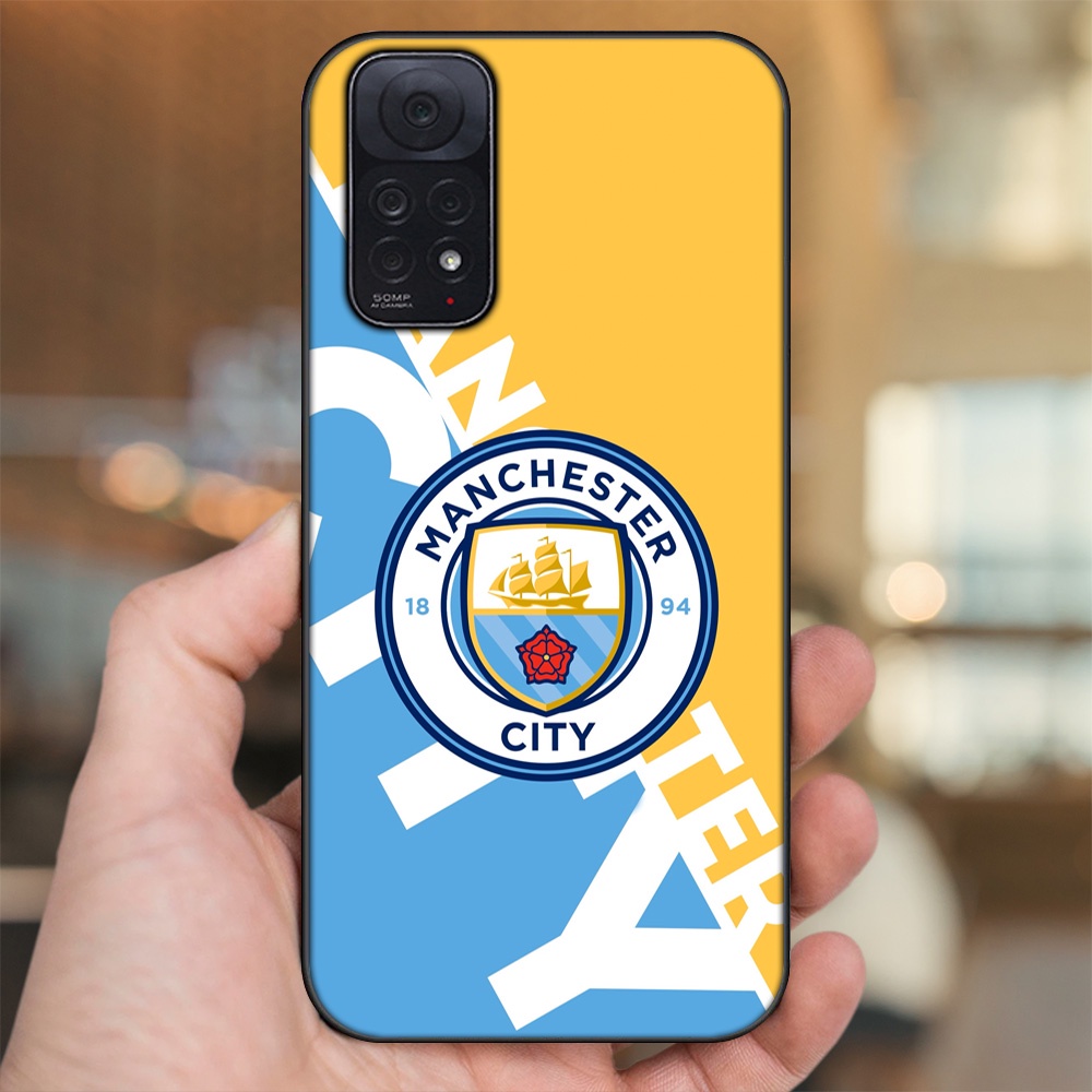 Ốp lưng Xiaomi Redmi Note 11, Note 11s viền đen in hình Manchester City MC