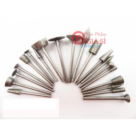Mũi mài kim cương T hình trụ 20 mũi kim cương đa đầu mài đá mài ngọc ❤️freeship❤️