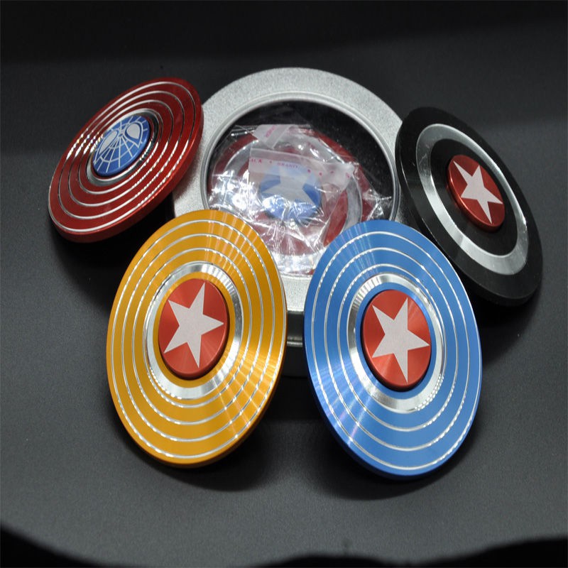 Con Quay Đồ Chơi Spinner Hình Khiên Captain America / Spiderman / Người Nhện / Người Lớn / Trẻ Em