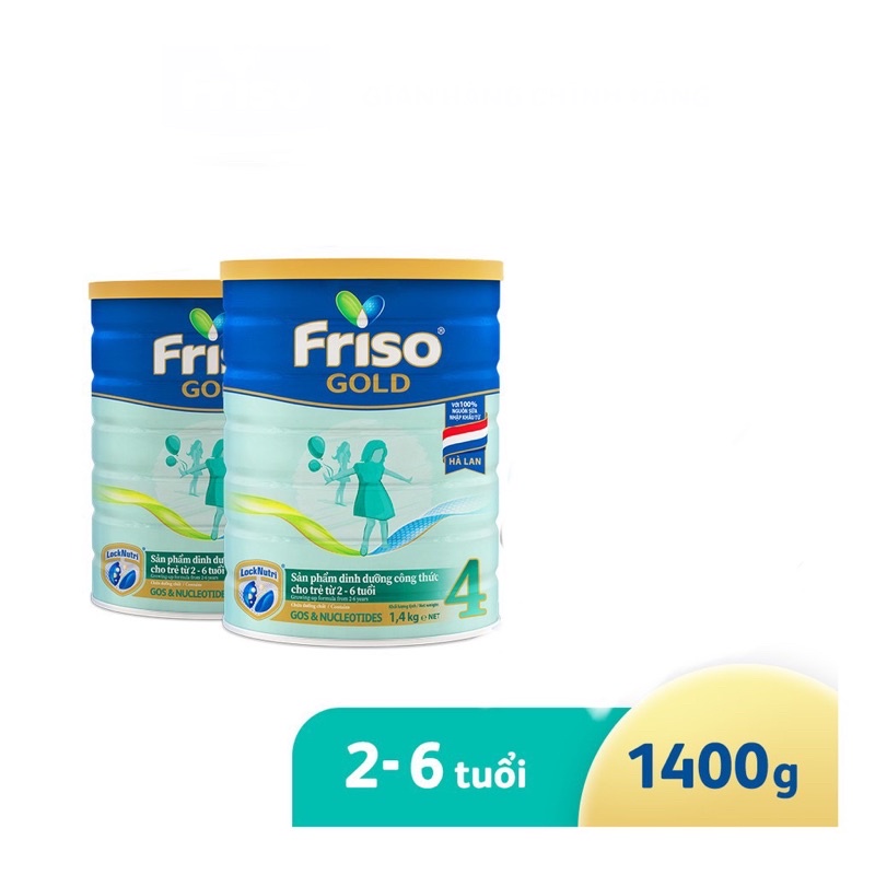 (HCM) Combo 2 lon Sữa Bột Friso số 4 (Lon 1400g) tặng quà