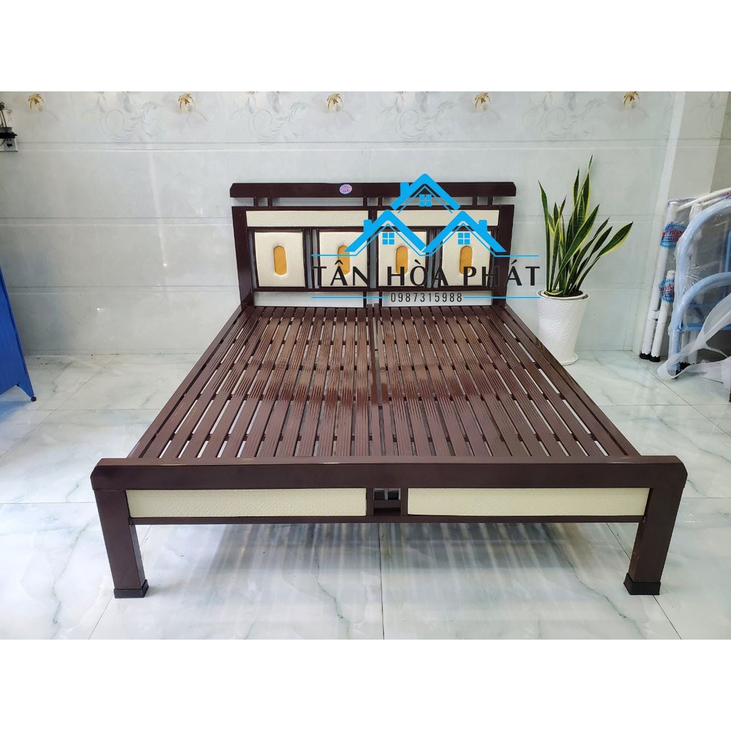 Giường sắt kiểu gỗ 1m4x2m