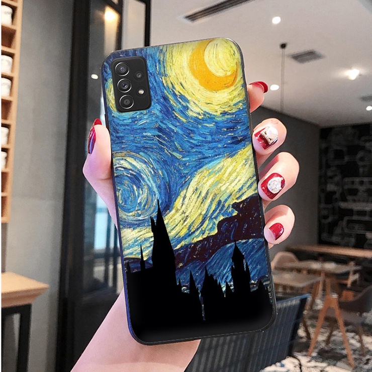 Ốp Điện Thoại Mềm Viền Đen Hình Tranh van Gogh Cho Samsung Galaxy A50 A50S A30S A11 A12 4G A21S A22 4G A22 5G A31