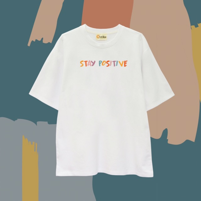Áo thun tay lỡ - Stay Positive Tee | BigBuy360 - bigbuy360.vn