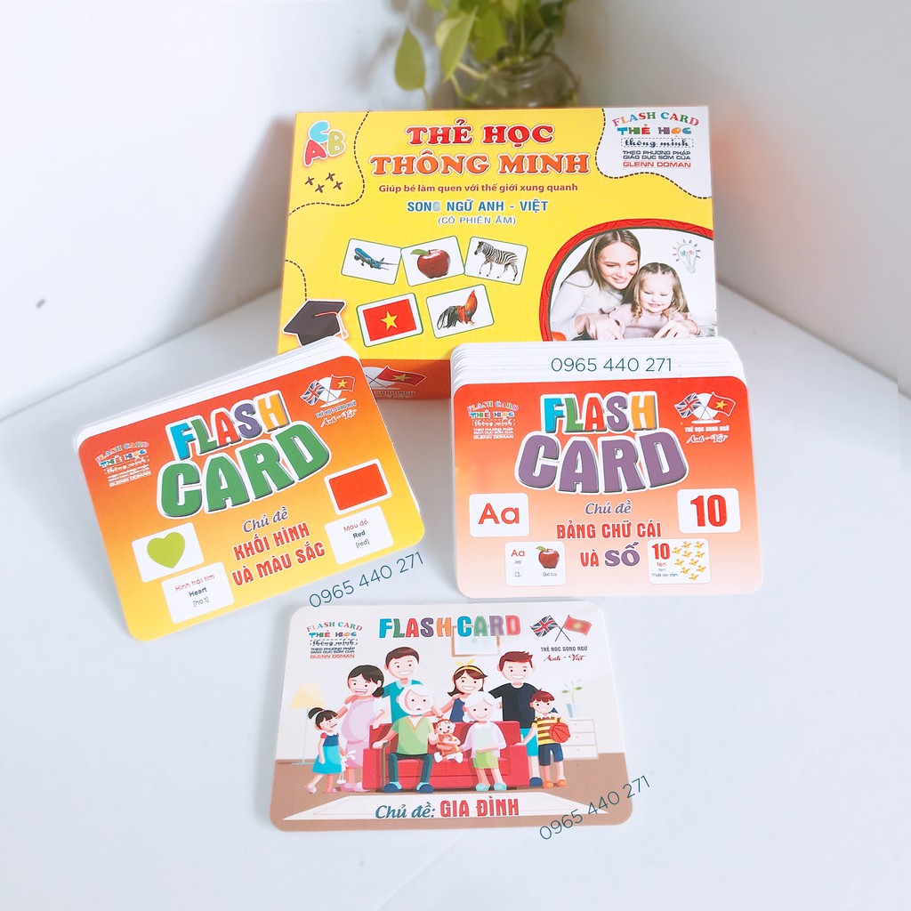 [XẢ KHO] Bộ Thẻ Học Thông Minh 18 Chủ Đề loại to song ngữ tiếng Anh loại chuẩn Glenn Doman Flashcard cho bé từ 0-6 tuổi