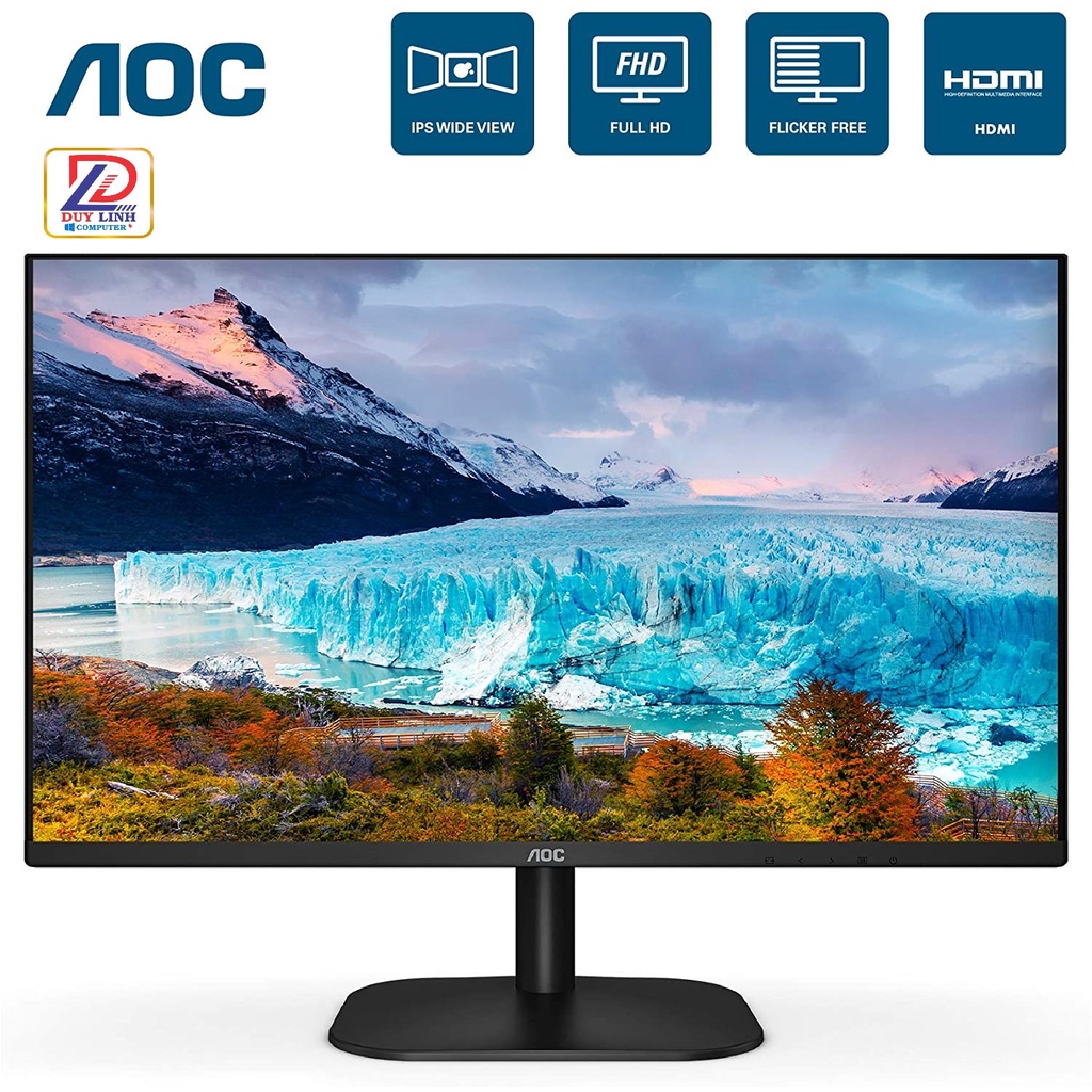 Màn hình LCD 24” AOC 24B2XHM/74 FHD VA 75Hz Gaming Chính Hãng