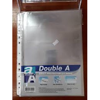 Tập 10c túi sơ mi lỗ DOUBLE A, bìa lỗ đựng giấy tờ hóa đơn