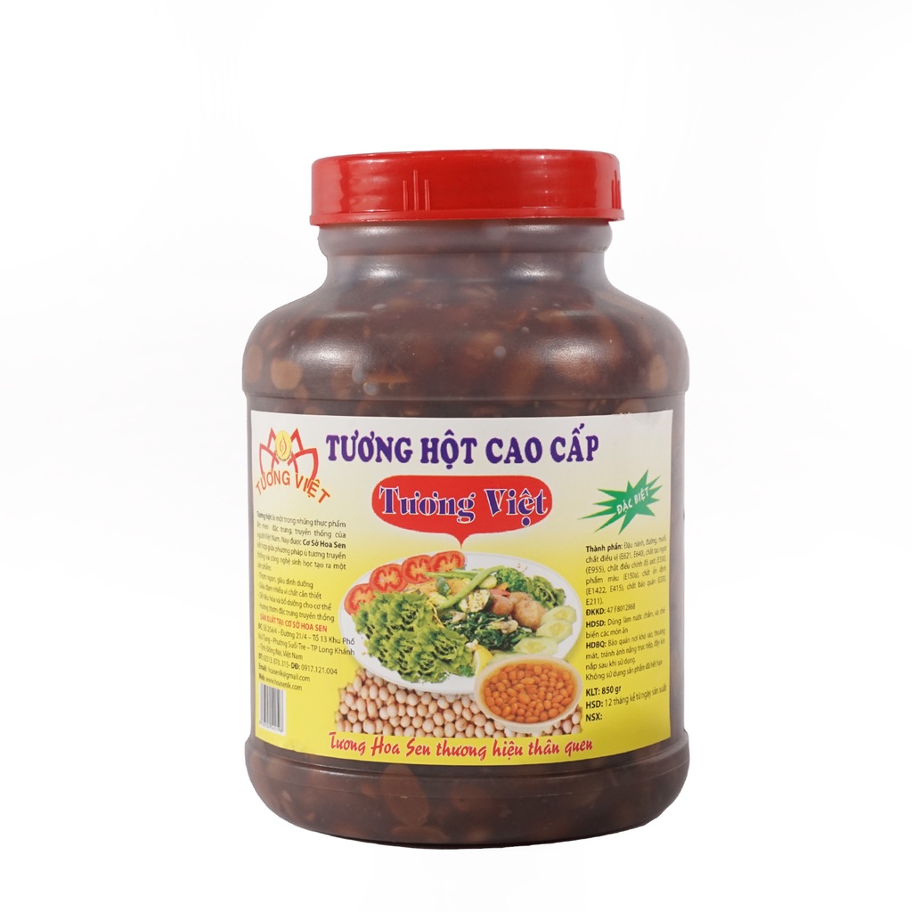 Tương hột xâu 850g nguyên liệu oganic dùng cho chay và mặn-Tương Việt Hoa Sen