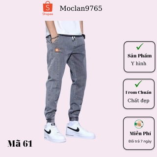 Quần jean nam xám khói nhạt trơn không rách gối chất bò cao cấp co dãn 4 chiều, baggy from chuẩn cực đẹp Molan02