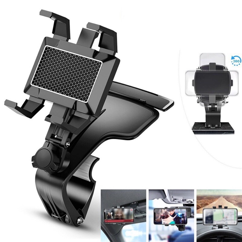 Giá đỡ kẹp điện thoại vô lăng để trên xe hơi ô tô xoay 360 độ, chống rung, treo đa điểm trên taplo