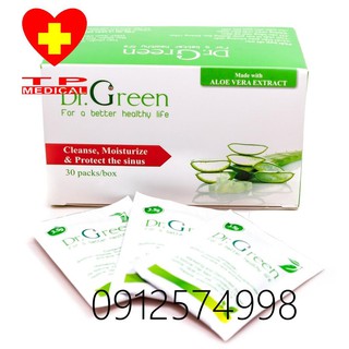 Muối rửa mũi Dr.Green- hỗn hợp muối biển nha đam an toàn cho mọi lứa tuổi. Hộp 30 gói.