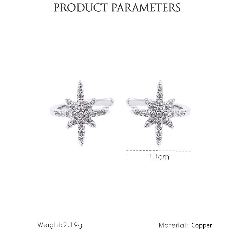 Khuyên tai đính đá zircon phong cách Hàn Quốc thời trang xinh xắn cho nữ